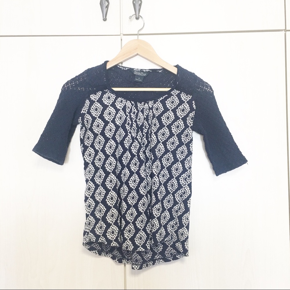 Lucky Brand printed knit top size Small
